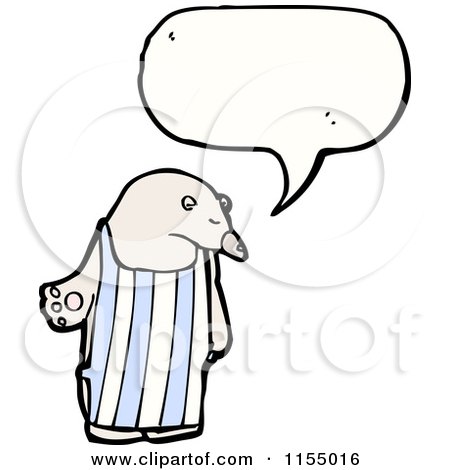 Cartoon of a Talking Polar Bear Wearing an Apron - Royalty Free Vector Illustration by lineartestpilot