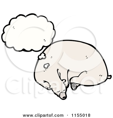 Cartoon of a Thinking Polar Bear - Royalty Free Vector Illustration by lineartestpilot