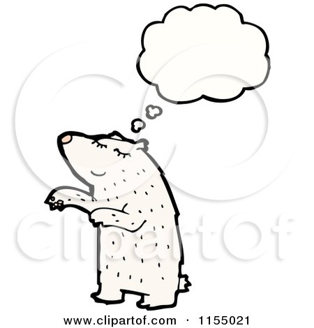 Cartoon of a Thinking Polar Bear - Royalty Free Vector Illustration by lineartestpilot