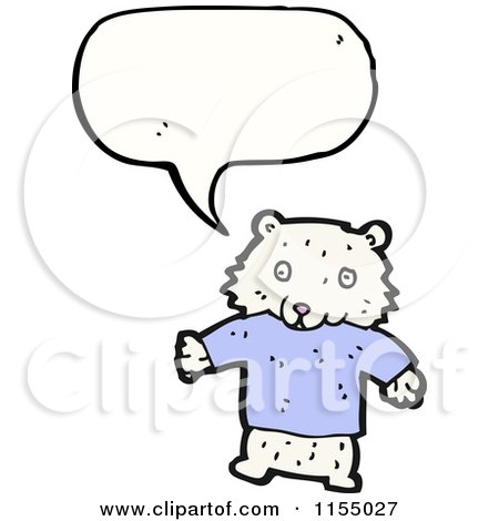 Cartoon of a Talking Polar Bear Wearing a Sweater - Royalty Free Vector Illustration by lineartestpilot
