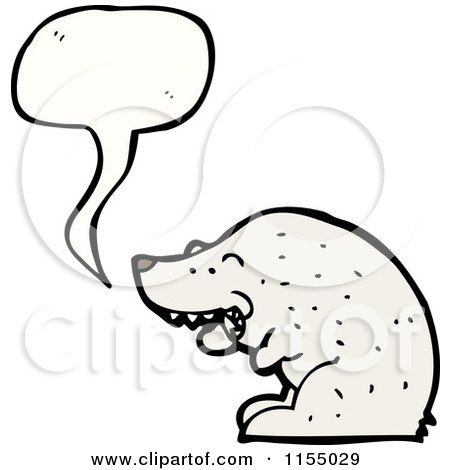 Cartoon of a Talking Polar Bear with a Cigarette - Royalty Free Vector Illustration by lineartestpilot
