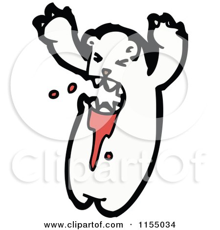 Cartoon of a Bloody Polar Bear - Royalty Free Vector Illustration by lineartestpilot
