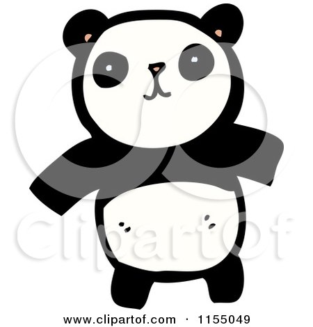 Cartoon of a Panda - Royalty Free Vector Illustration by lineartestpilot