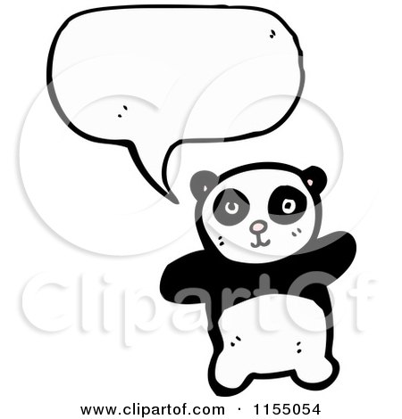 Cartoon of a Talking Panda - Royalty Free Vector Illustration by lineartestpilot