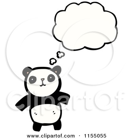 Cartoon of a Thinking Panda - Royalty Free Vector Illustration by lineartestpilot