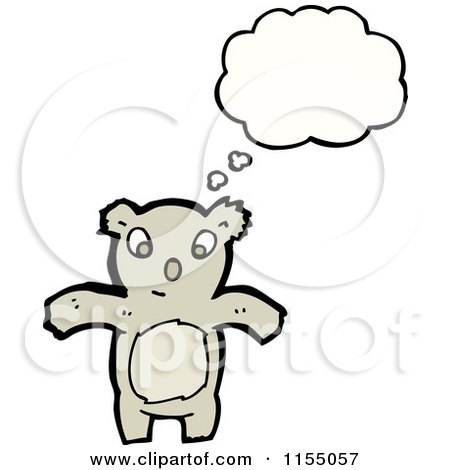 Cartoon of a Thinking Koala - Royalty Free Vector Illustration by lineartestpilot