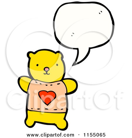 Cartoon of a Talking Yellow Bear - Royalty Free Vector Illustration by lineartestpilot