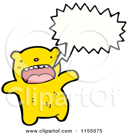 Cartoon of a Talking Yellow Bear - Royalty Free Vector Illustration by lineartestpilot