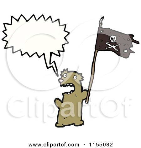 Cartoon of a Talking Pirate Bear - Royalty Free Vector Illustration by lineartestpilot