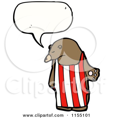 Cartoon of a Talking Bear Wearing an Apron - Royalty Free Vector Illustration by lineartestpilot