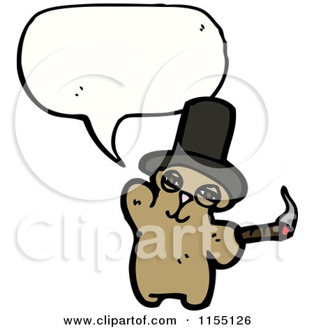 Cartoon of a Talking Bear with a Top Hat and Cigar - Royalty Free Vector Illustration by lineartestpilot