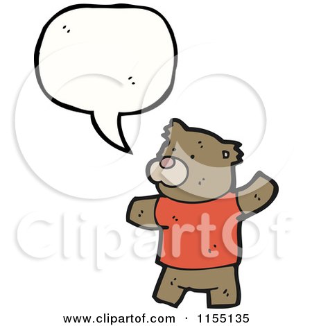 Cartoon of a Talking Bear in a Shirt - Royalty Free Vector Illustration by lineartestpilot