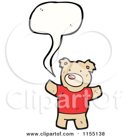 Cartoon of a Talking Bear in a Shirt - Royalty Free Vector Illustration by lineartestpilot