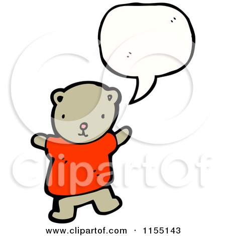 Cartoon of a Talking Bear in a Shirt - Royalty Free Vector Illustration by lineartestpilot