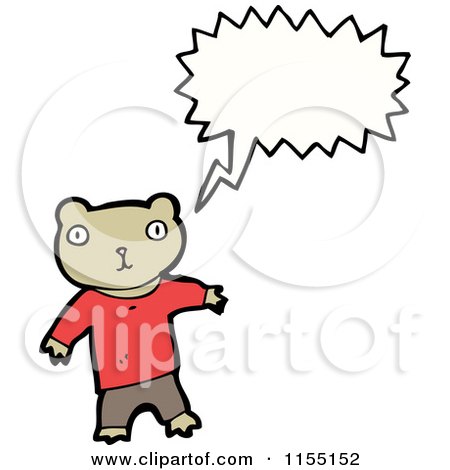 Cartoon of a Talking Bear in Clothes - Royalty Free Vector Illustration by lineartestpilot