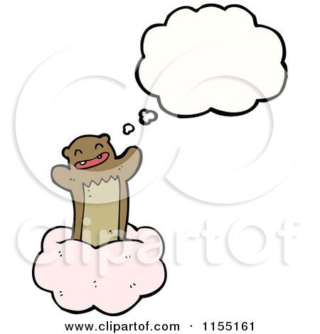 Cartoon of a Thinking Bear on a Cloud - Royalty Free Vector Illustration by lineartestpilot