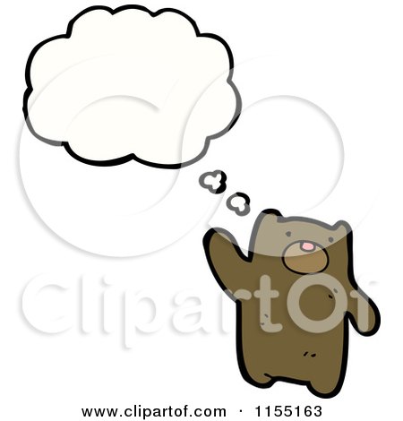Cartoon of a Thinking Bear - Royalty Free Vector Illustration by lineartestpilot