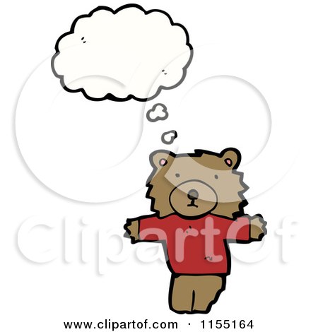 Cartoon of a Thinking Bear in a Shirt - Royalty Free Vector Illustration by lineartestpilot