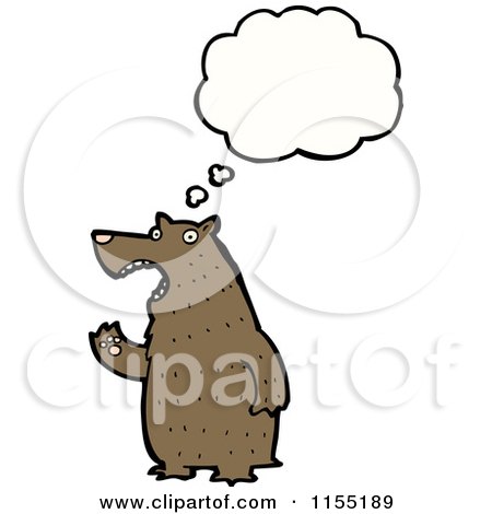 Cartoon of a Thinking Bear - Royalty Free Vector Illustration by lineartestpilot