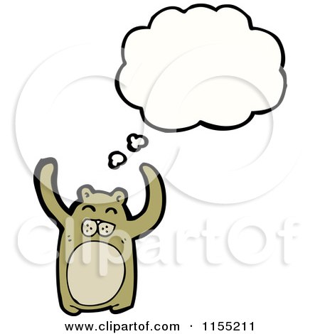 Cartoon of a Thinking Bear - Royalty Free Vector Illustration by lineartestpilot