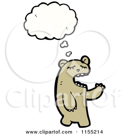 Cartoon of a Thinking Bear - Royalty Free Vector Illustration by lineartestpilot