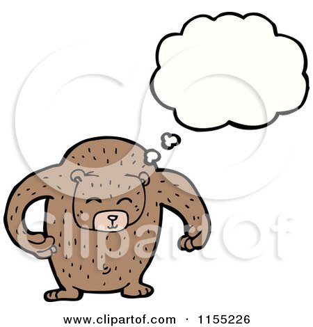 Cartoon of a Thinking Bear - Royalty Free Vector Illustration by lineartestpilot