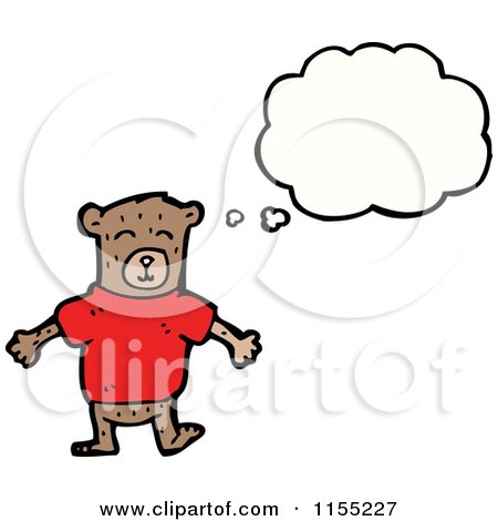 Cartoon of a Thinking Bear Wearing a Shirt - Royalty Free Vector Illustration by lineartestpilot