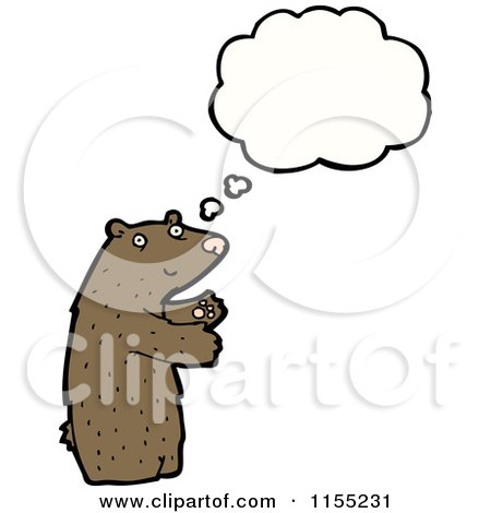 Cartoon of a Thinking Bear - Royalty Free Vector Illustration by lineartestpilot