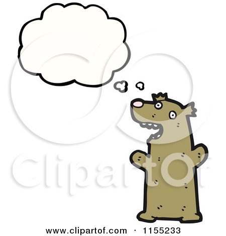 Cartoon of a Thinking Bear - Royalty Free Vector Illustration by lineartestpilot