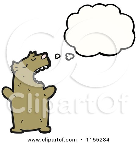 Cartoon of a Thinking Bear - Royalty Free Vector Illustration by lineartestpilot