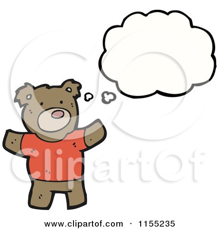 Cartoon of a Thinking Bear Wearing a Shirt - Royalty Free Vector Illustration by lineartestpilot