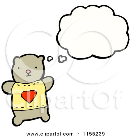Cartoon of a Thinking Bear in a Shirt - Royalty Free Vector Illustration by lineartestpilot