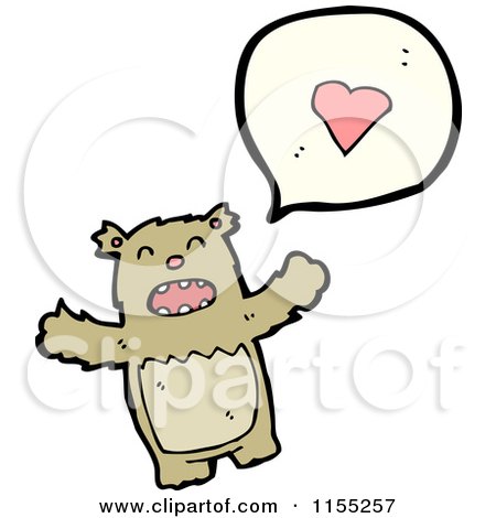 Cartoon of a Bear Talking About Love - Royalty Free Vector Illustration by lineartestpilot