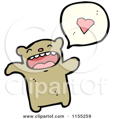 Cartoon of a Bear Talking About Love - Royalty Free Vector Illustration by lineartestpilot