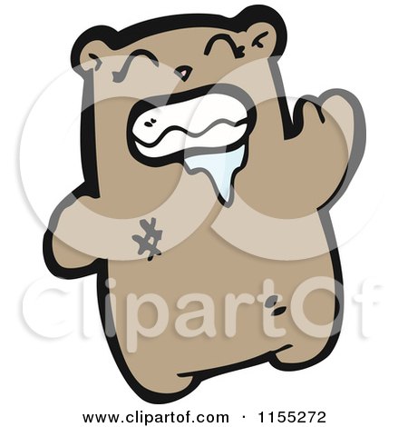 Cartoon of a Bear Drooling - Royalty Free Vector Illustration by lineartestpilot