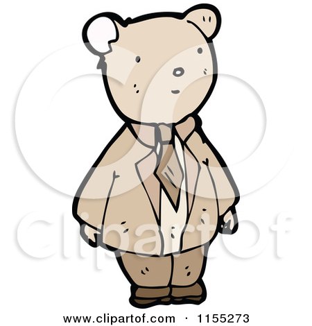 Cartoon of a Bear in Clothes - Royalty Free Vector Illustration by lineartestpilot