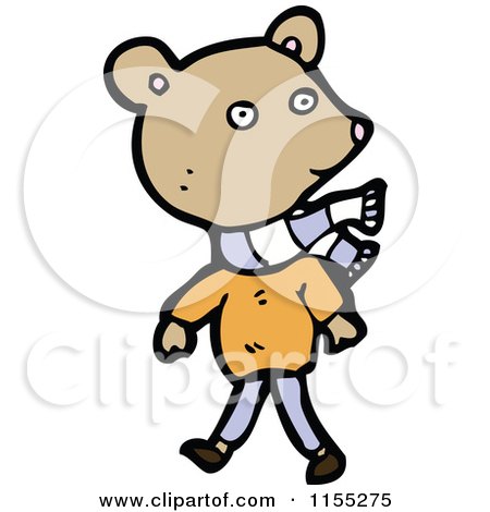 Cartoon of a Bear in Clothes - Royalty Free Vector Illustration by lineartestpilot