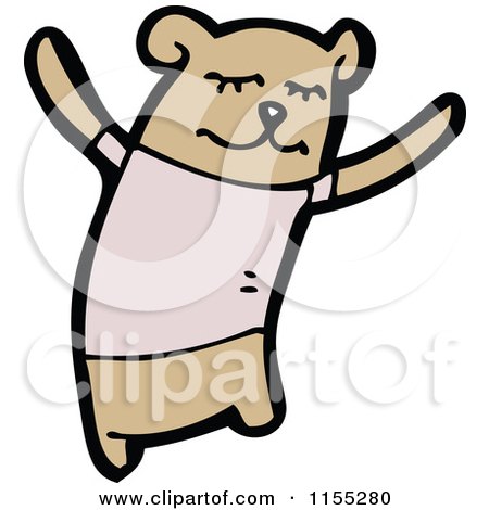 Cartoon of a Bear in a Shirt - Royalty Free Vector Illustration by lineartestpilot