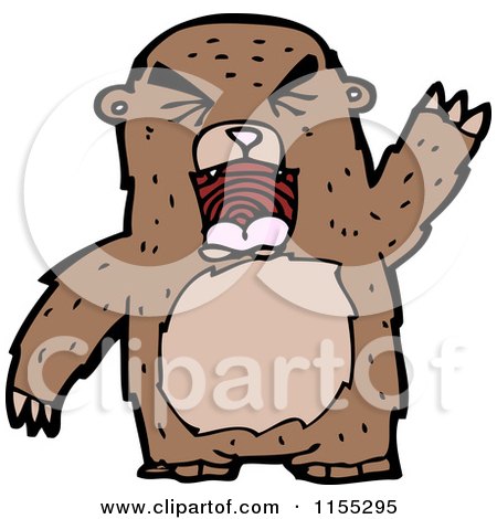 Cartoon of a Mad Bear - Royalty Free Vector Illustration by lineartestpilot