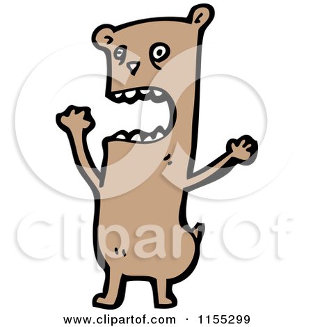 Cartoon of a Screaming Bear - Royalty Free Vector Illustration by lineartestpilot