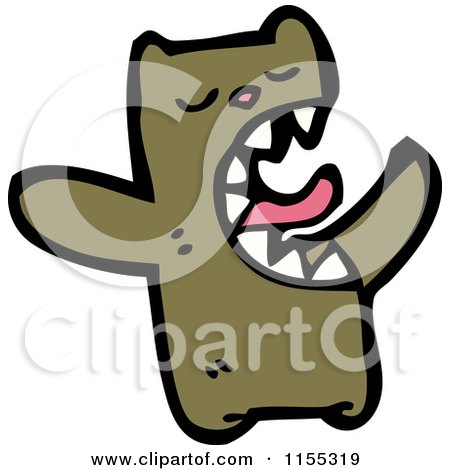 Cartoon of a Screaming Bear - Royalty Free Vector Illustration by lineartestpilot