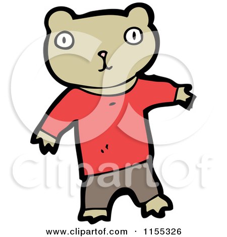 Cartoon of a Bear in a Shirt - Royalty Free Vector Illustration by lineartestpilot