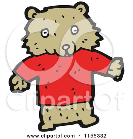 Cartoon of a Bear in a Shirt - Royalty Free Vector Illustration by lineartestpilot