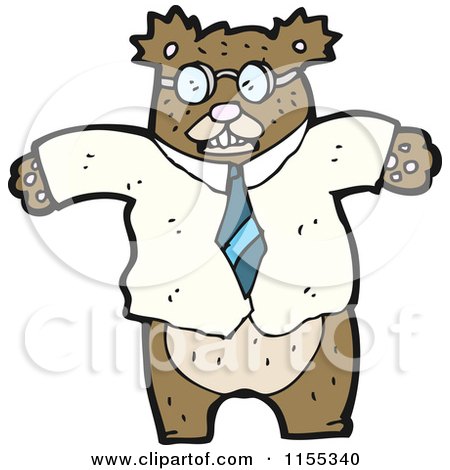 Cartoon of a Bear in Clothes - Royalty Free Vector Illustration by lineartestpilot