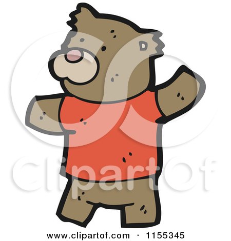 Cartoon of a Bear in a Shirt - Royalty Free Vector Illustration by lineartestpilot