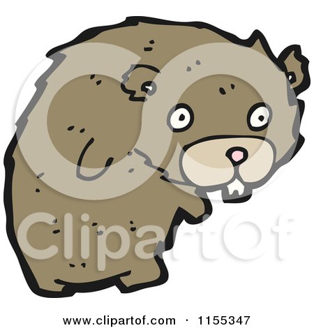Cartoon of a Bear or Beaver - Royalty Free Vector Illustration by lineartestpilot