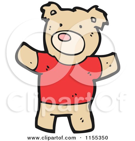 Cartoon of a Bear in a Shirt - Royalty Free Vector Illustration by lineartestpilot