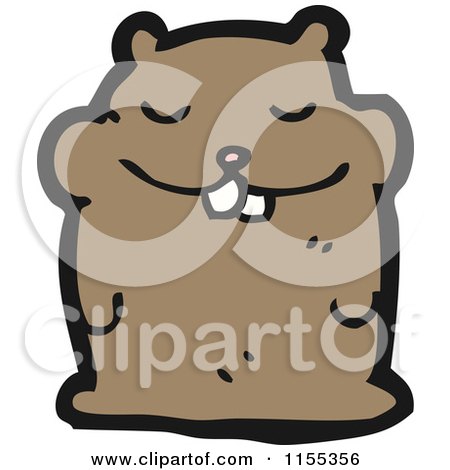 Cartoon of a Happy Beaver - Royalty Free Vector Illustration by lineartestpilot
