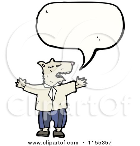 Cartoon of a Talking Wolf in Clothing - Royalty Free Vector Illustration by lineartestpilot