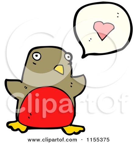 Cartoon of a Talking Robin - Royalty Free Vector Illustration by lineartestpilot